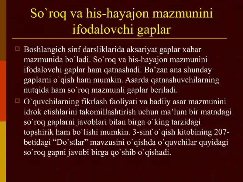 O`qish darslarida qo`llaniladigan metodlar. 4