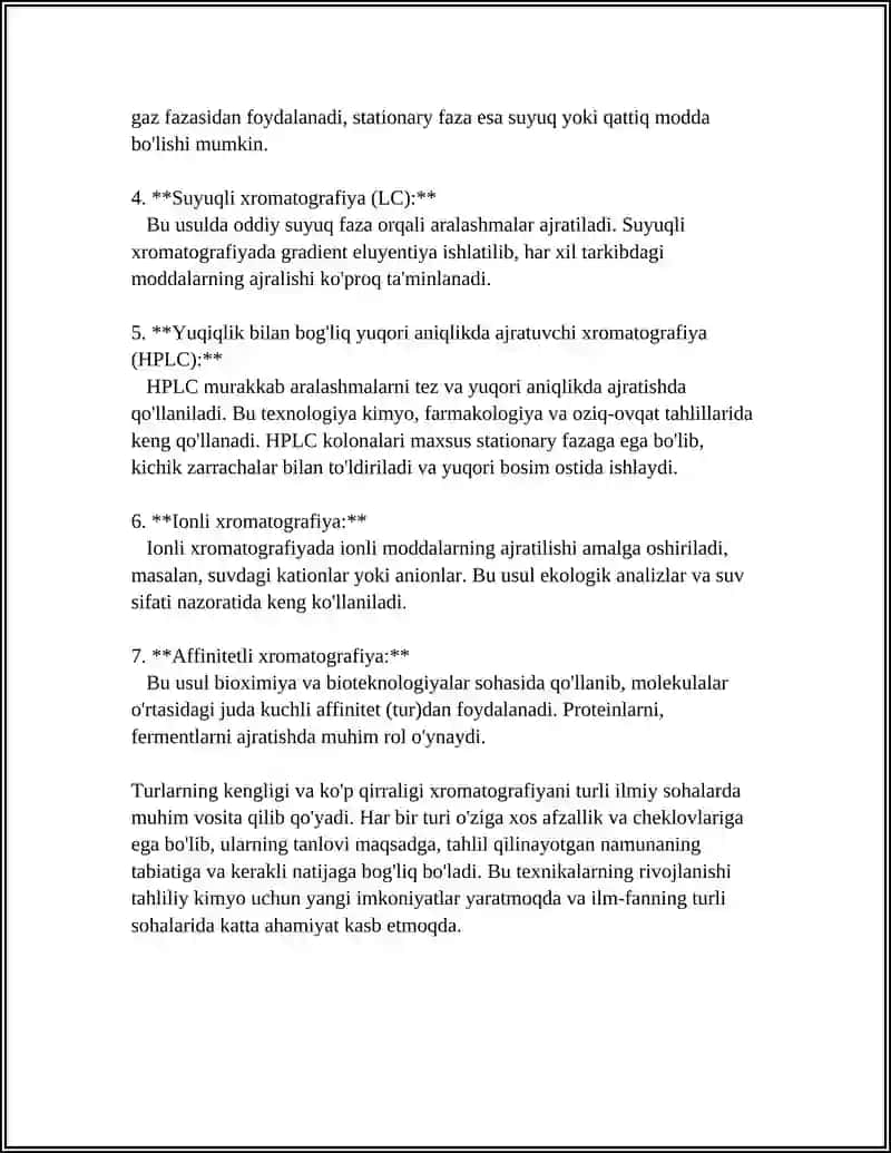 XROMATOGRAFIYANING TIBBIY IZLANISHDAGI IMKONIYATLARI 4