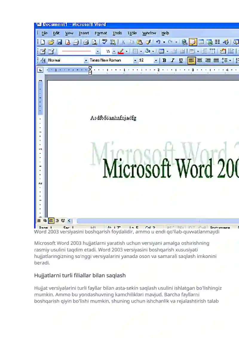 MS Office dasturlar paketidagi MS Word dasturlarining(2003,2007,2016) versiyalari orasidagi farqlar 4