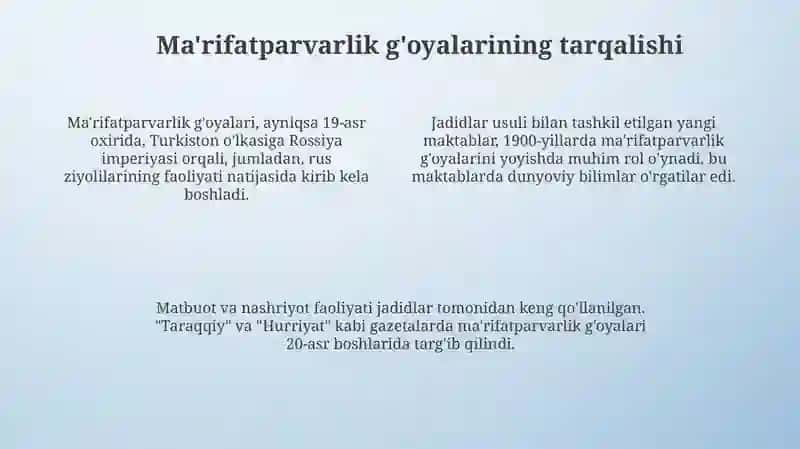 Jadidchilikning kelib chiqishi va rivojlanishi 4