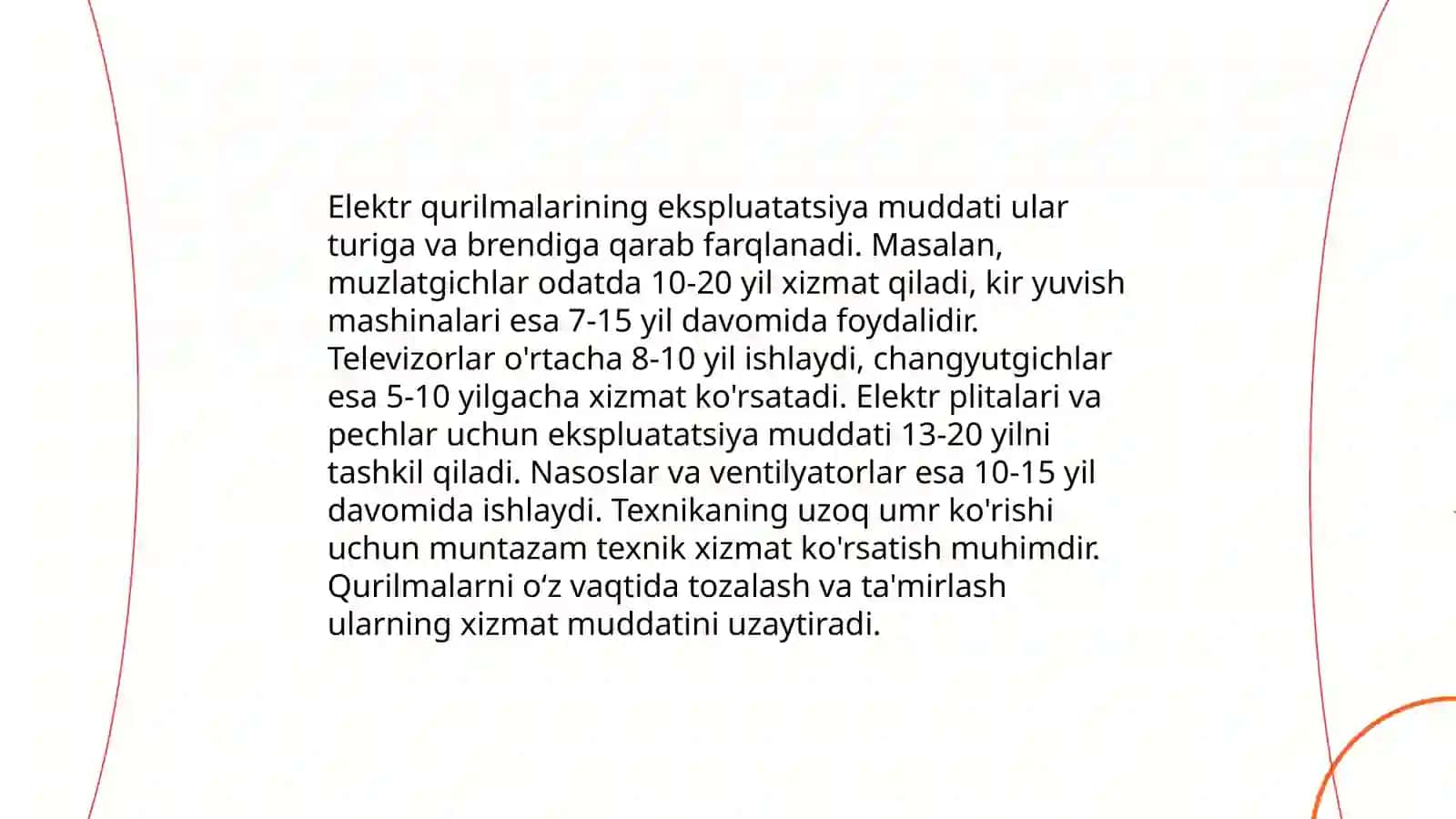 Elektr kurilmalar ekspluatasiya ishonchligini baholovchi asosiy ko‘rsatgichlar 4