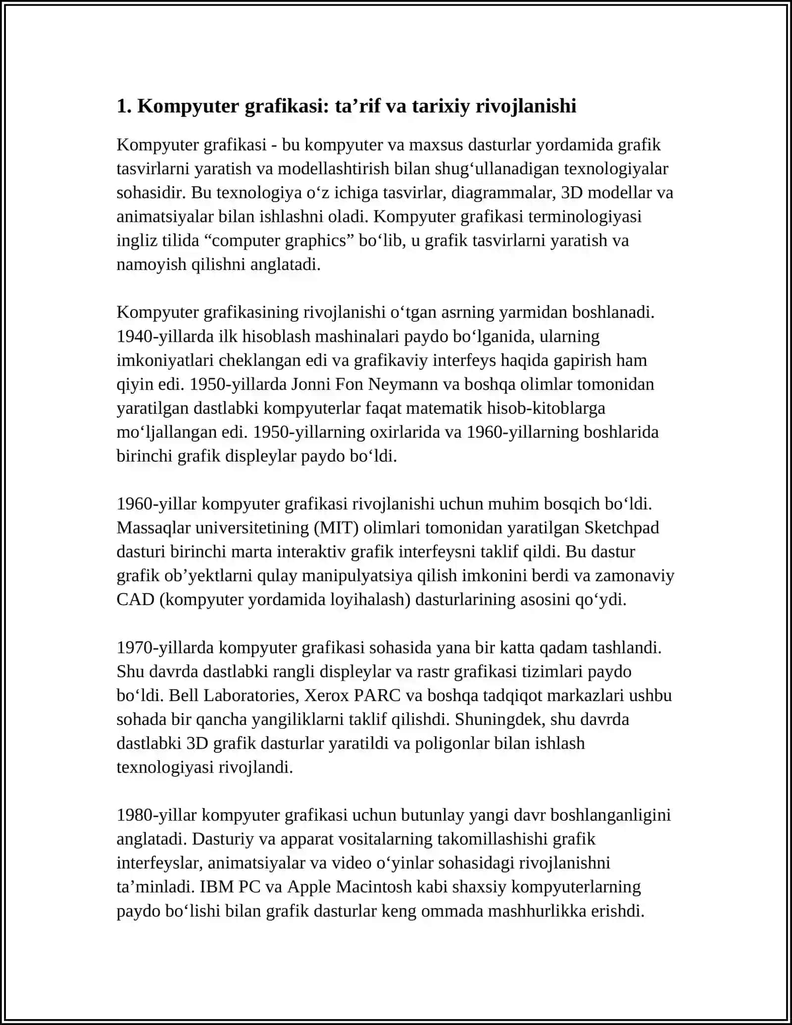 KOMPYUTER GRAFIKASI VA UNING TURLARI 4