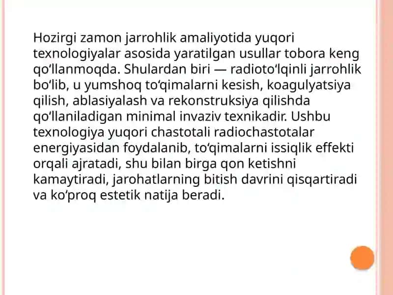 Radiotolqinli jarrohlik 4