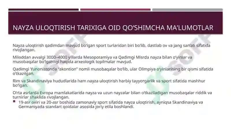 Nayza uloqtirish texnikasi 5