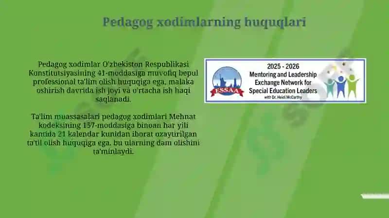Pedagog xodimlarning huquqiy maqomi 5