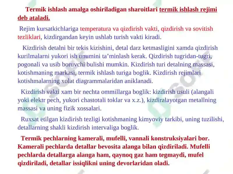 Qotishmalarni termik ishlash 5