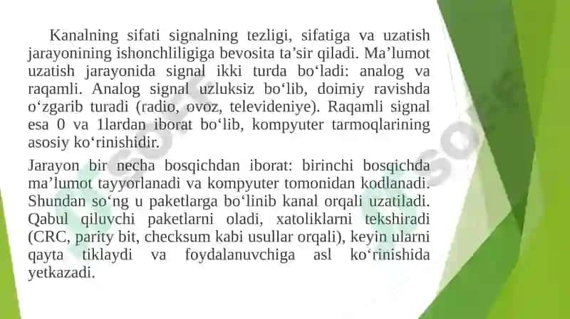 Kompyuter tarmoqlari fanining predmeti 5