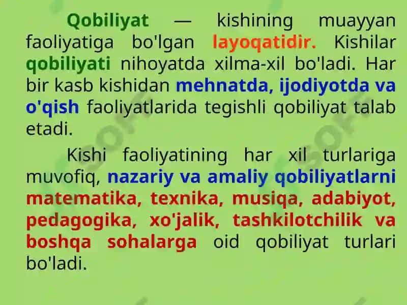 QOBILIYAT va QIZIQISH-HAVAS 5