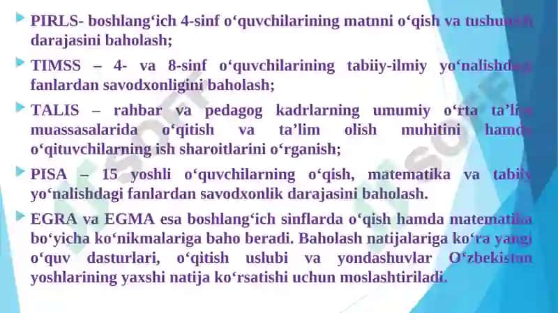 Xalqaro Baholash Dasturi 5