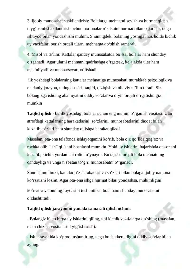 Ilk yoshdgi bolalarni kattalar mehnatiga munosabati 5