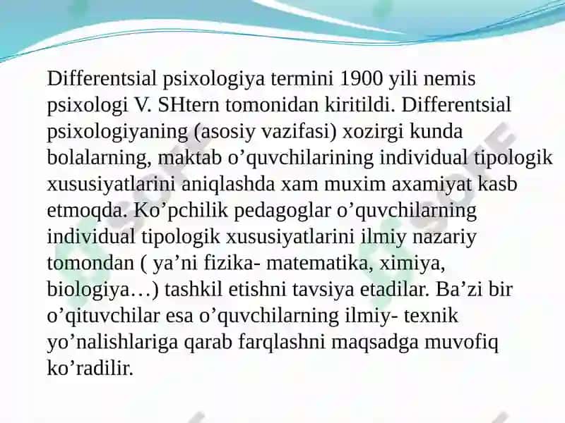 Differensial psixologiyaning vazifalari va tadqiqot metodlari. 5
