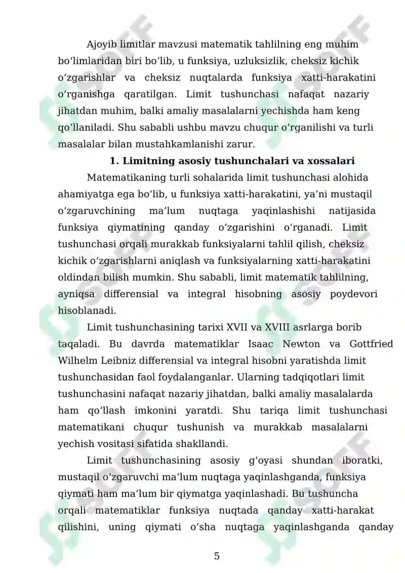 Limit tushunchasi 5