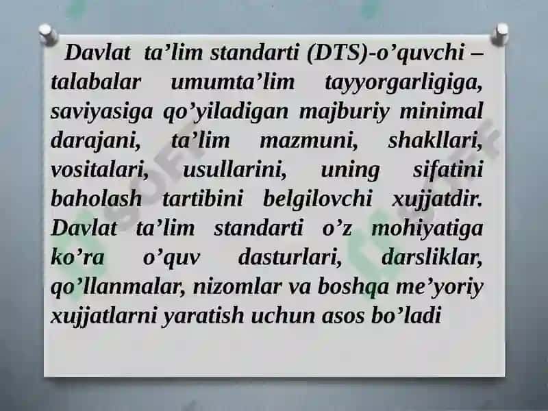 Davlat ta'lim standartlari 5