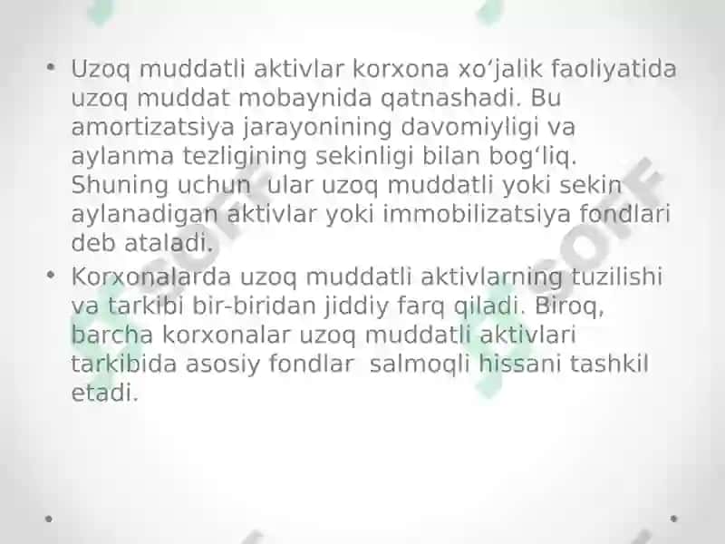 Korxonaning asosiy fondlari va ishlab chiqarish quvvati 5