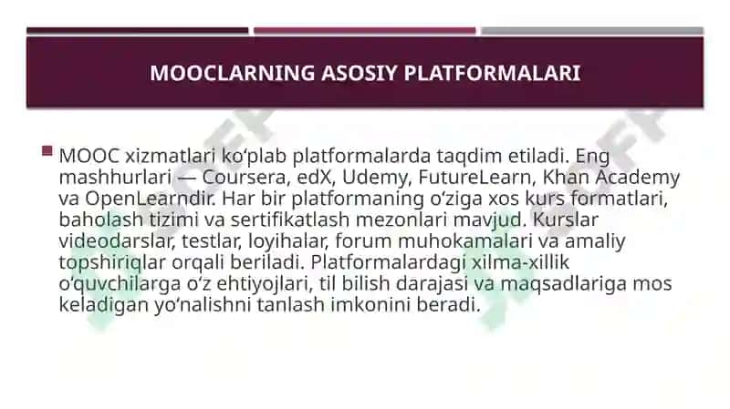 Ommaviy ochiq onlayn kurslardan(MOOC) foydalanishning samaradorligi 5