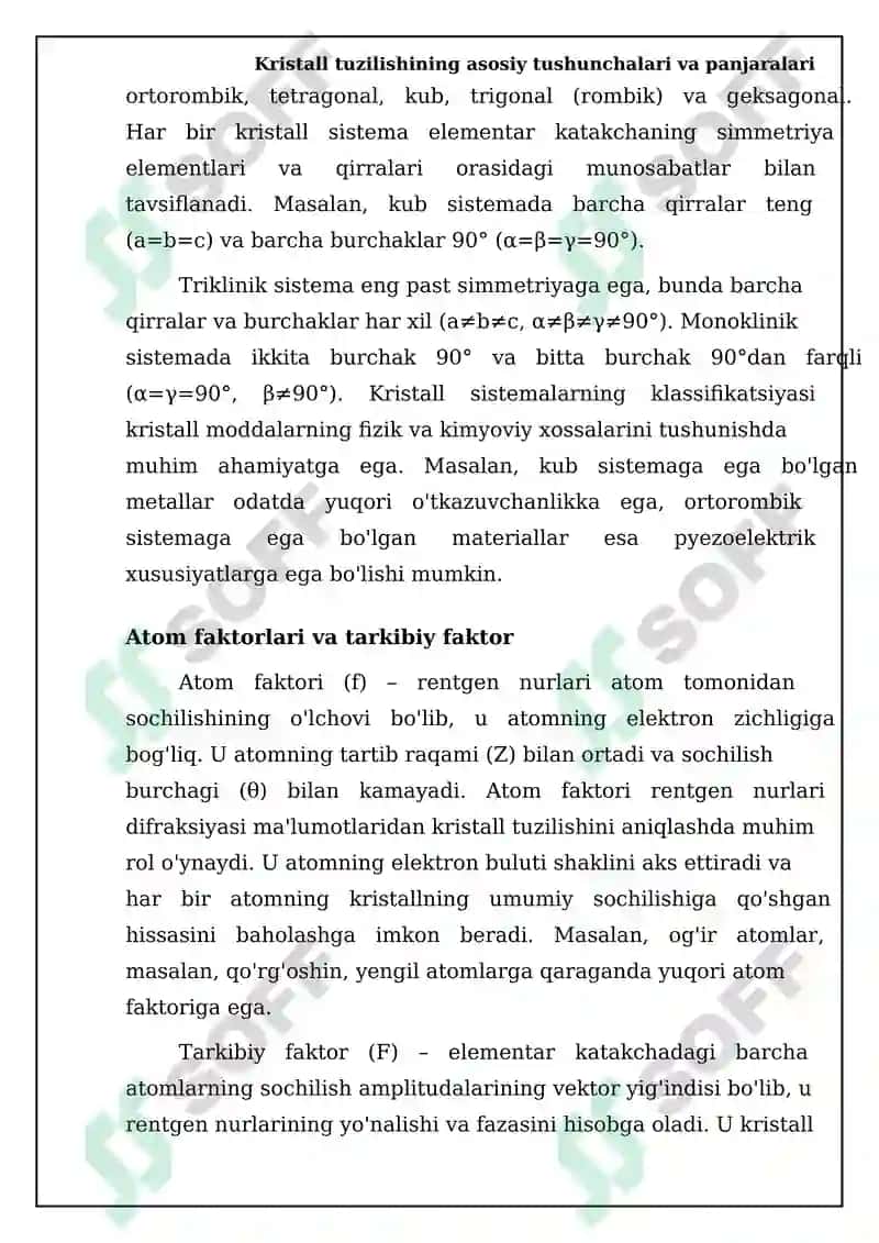 Moddalar Kristalli Tuzilishi 5