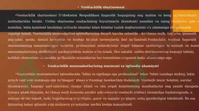 Vositachilik Shartnomasi 5