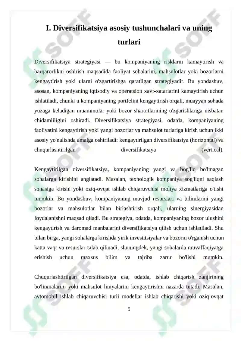Diversifikatsiyalash Strategiyasi 5