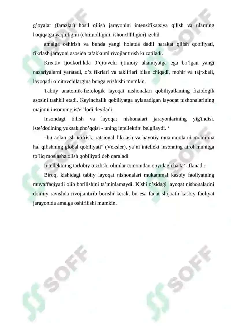 Qobiliyatlarning pedagogik-psixologik tasnifi 5