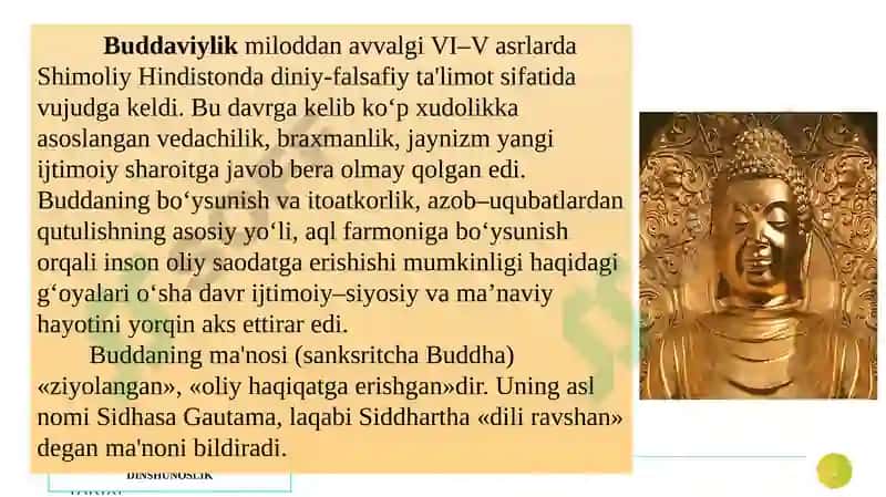 Buddaviylik Dini Tarixi va Asosiy G`oyalari 5