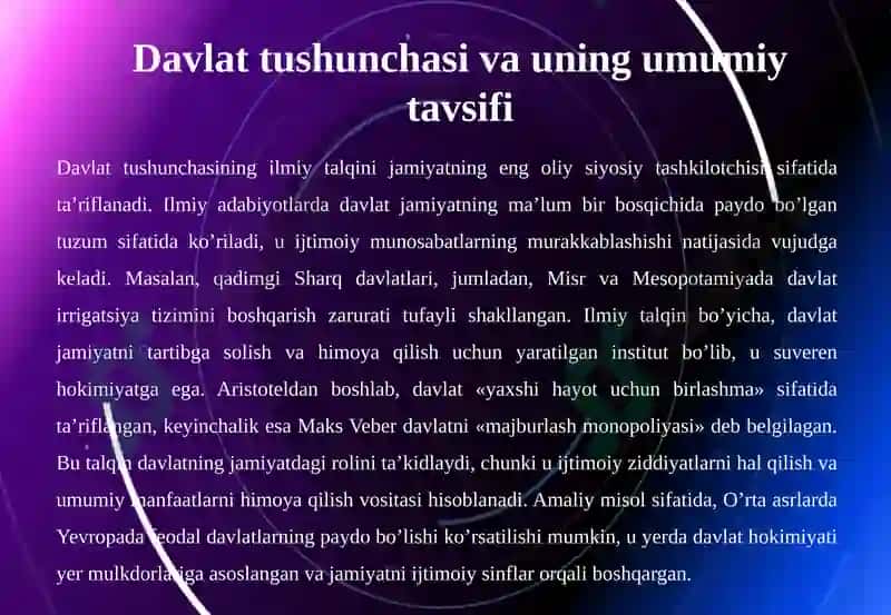 Davlatning asosiy belgilari 5