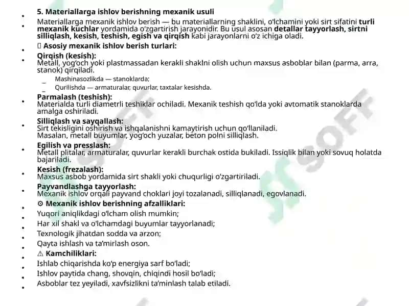 Materiallarning asosiy xossalari 5