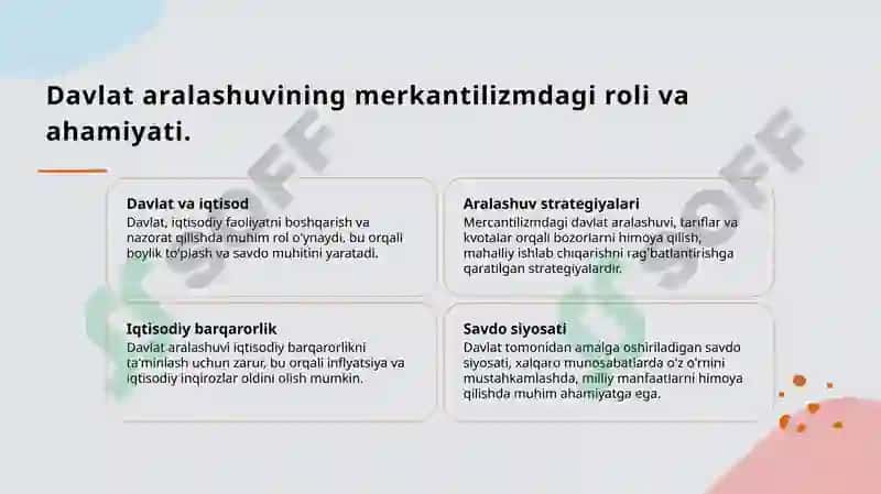 Erta merkantilizmning asosiy tamoyillari 5