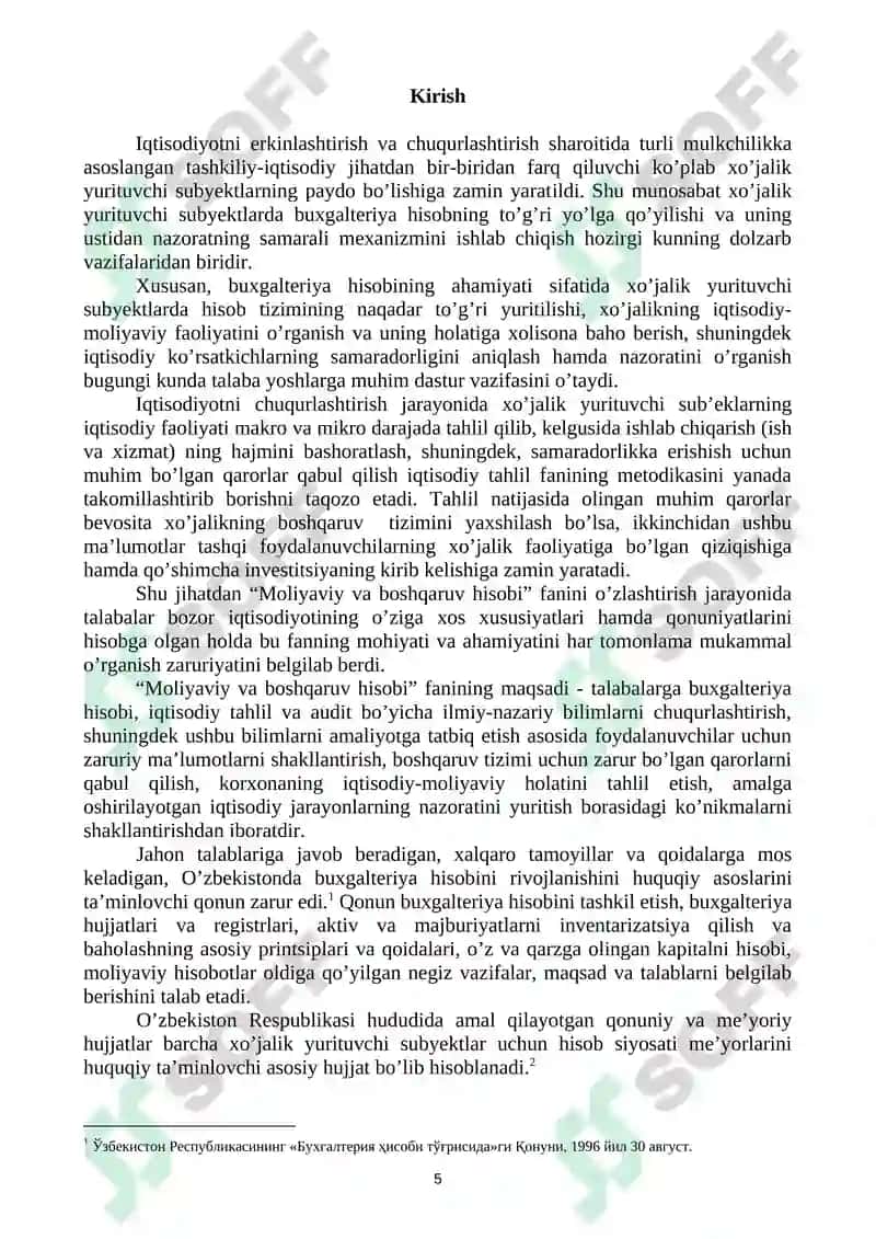 Moliyaviy va boshqaruv hisobi 5