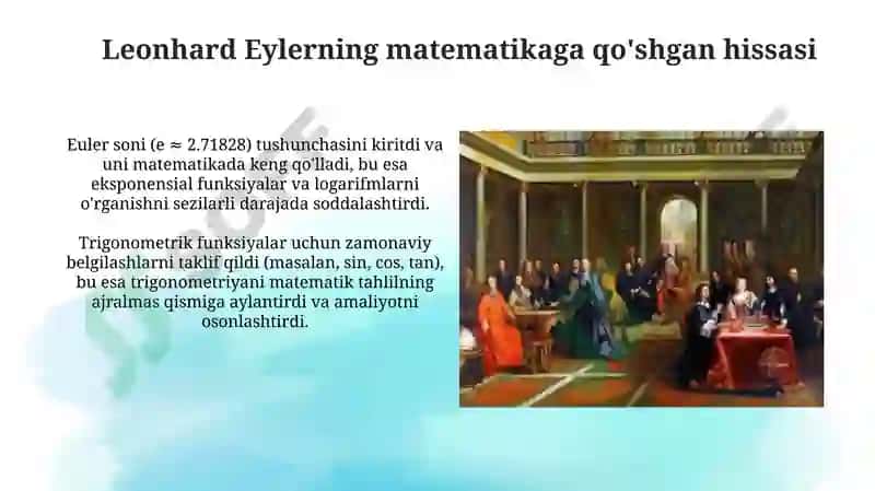 L.Eyler, J. Venn, R.Dekartning hayoti va ilmiy faoliyati 5