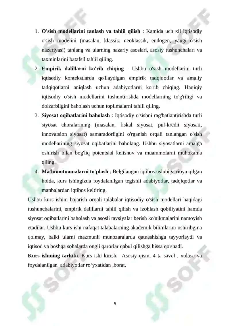 IQTISODIY OʻSISH MODELLARI 5