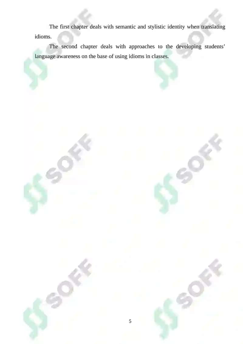 Translation of Idioms 5