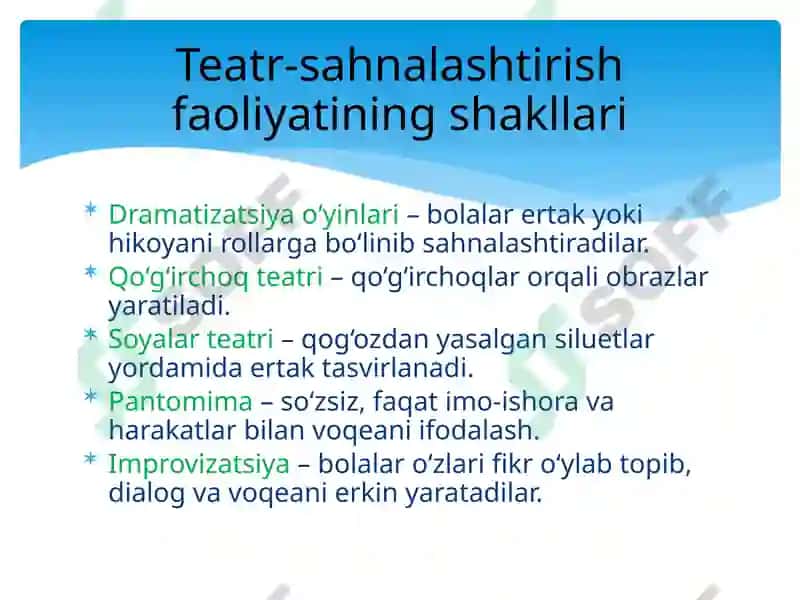 Sahnalashtirish faoliyati 5