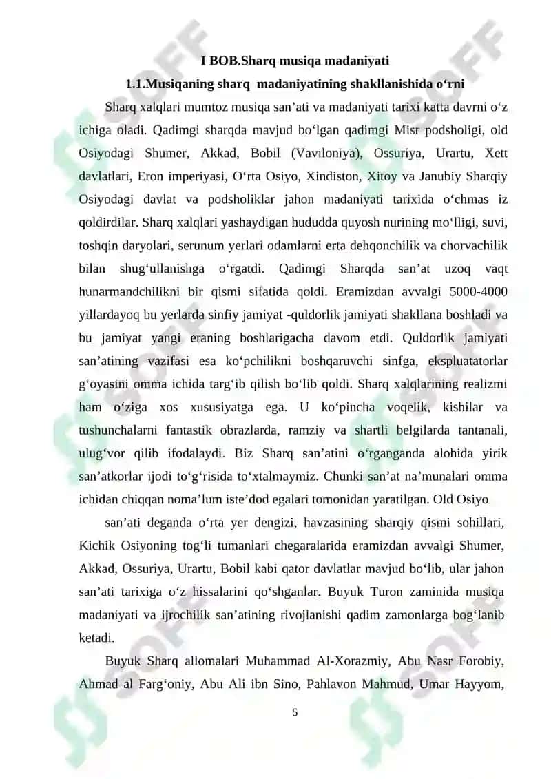 SHARQ XALQLARI MUSIQIY FOLKLORI BILAN QIYOSIY O'RGANISH 5