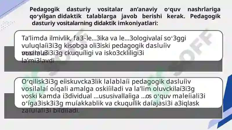 Pedagogik dasturiy vositalar haqida tushuncha 5