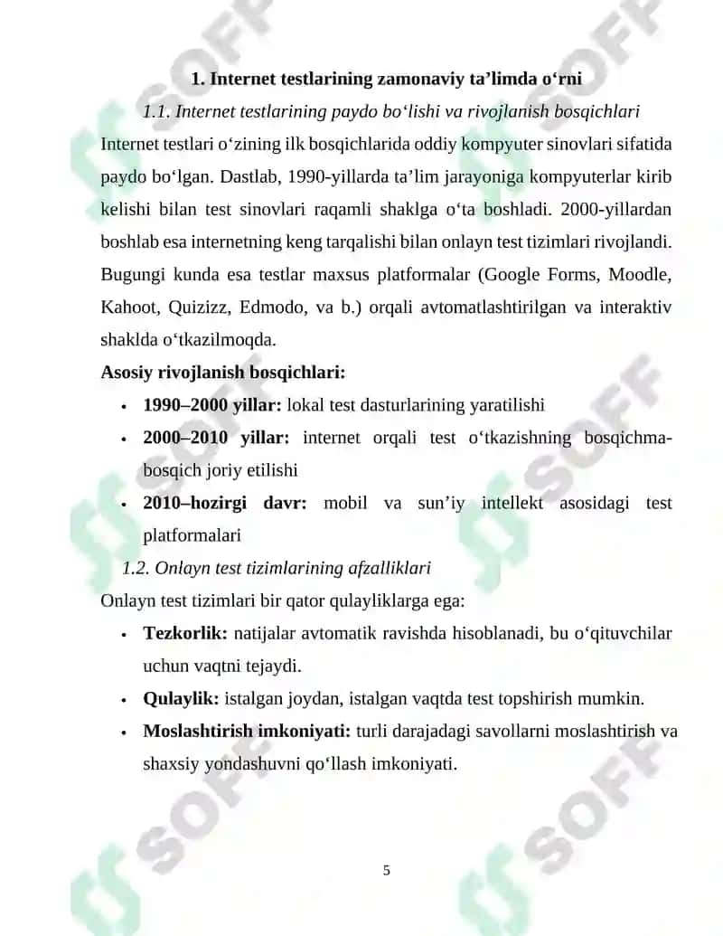 Internetdagi Testlar: Yangi Muammolari va Istiqbollari 5