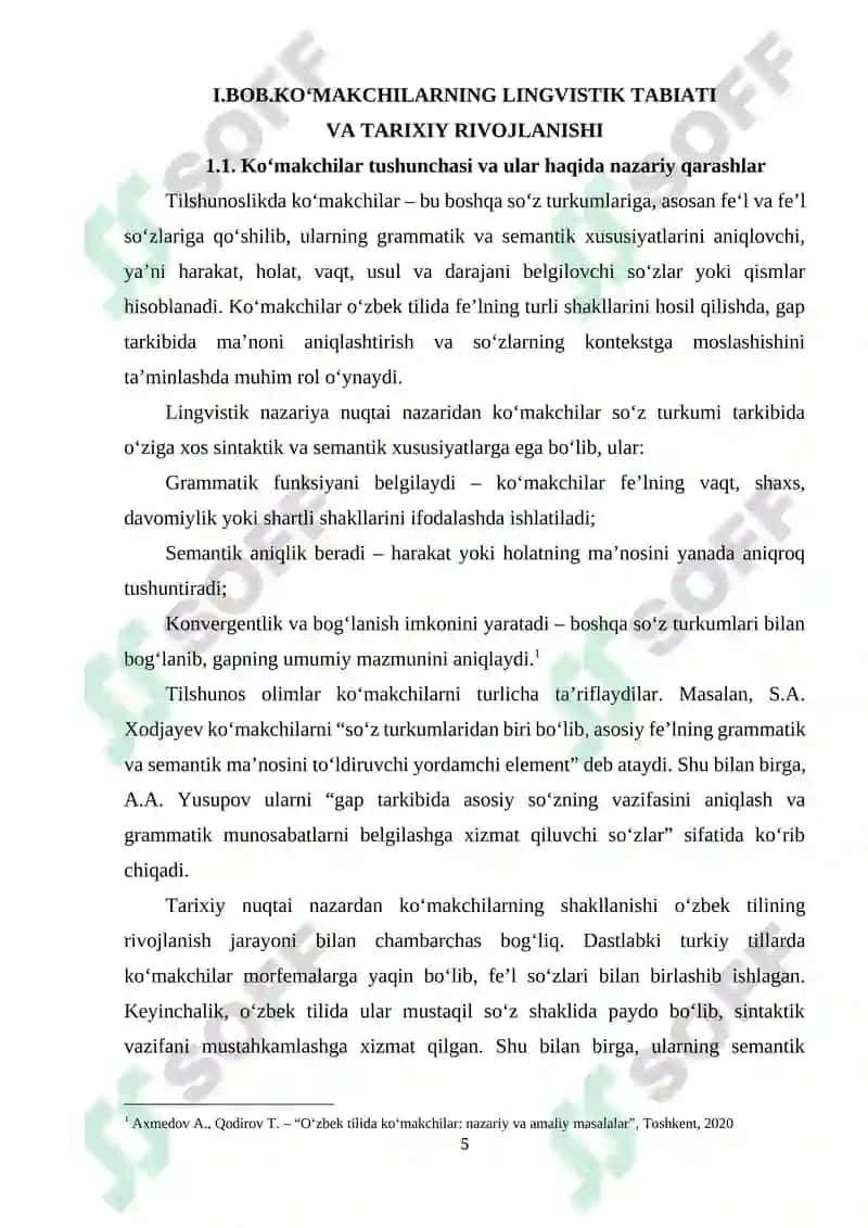 KOʻMAKCHILAR VA ULARNING SEMANTIK XUSUSIYATI 5