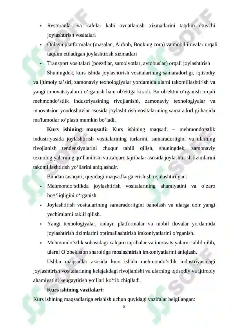 MEHMONDO‘STLIK INDUSTRIYASIDA JOYLASHTIRISH VOSITALARI 5