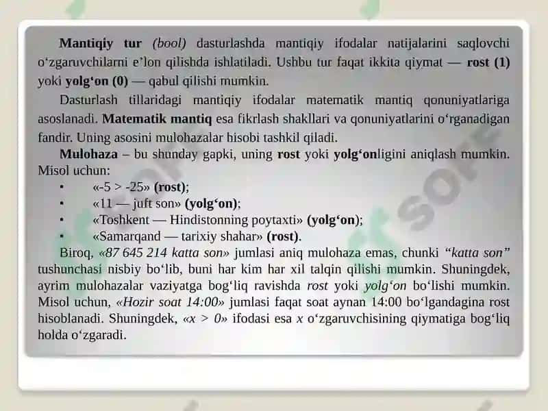 Mantiqiy dasturlash texnologiyasi 5