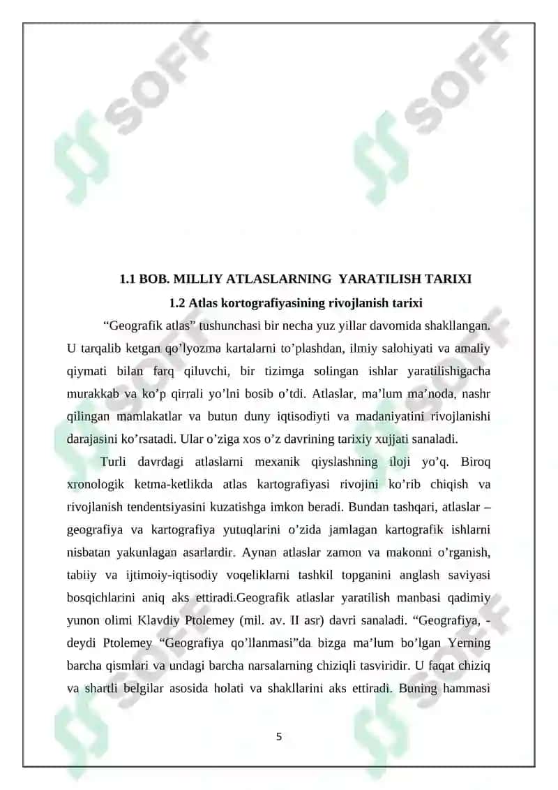 O‘ZBEKISTON MILLIY ATLASI, MOXIYATI, TARTIBI VA MAZMUNI 5