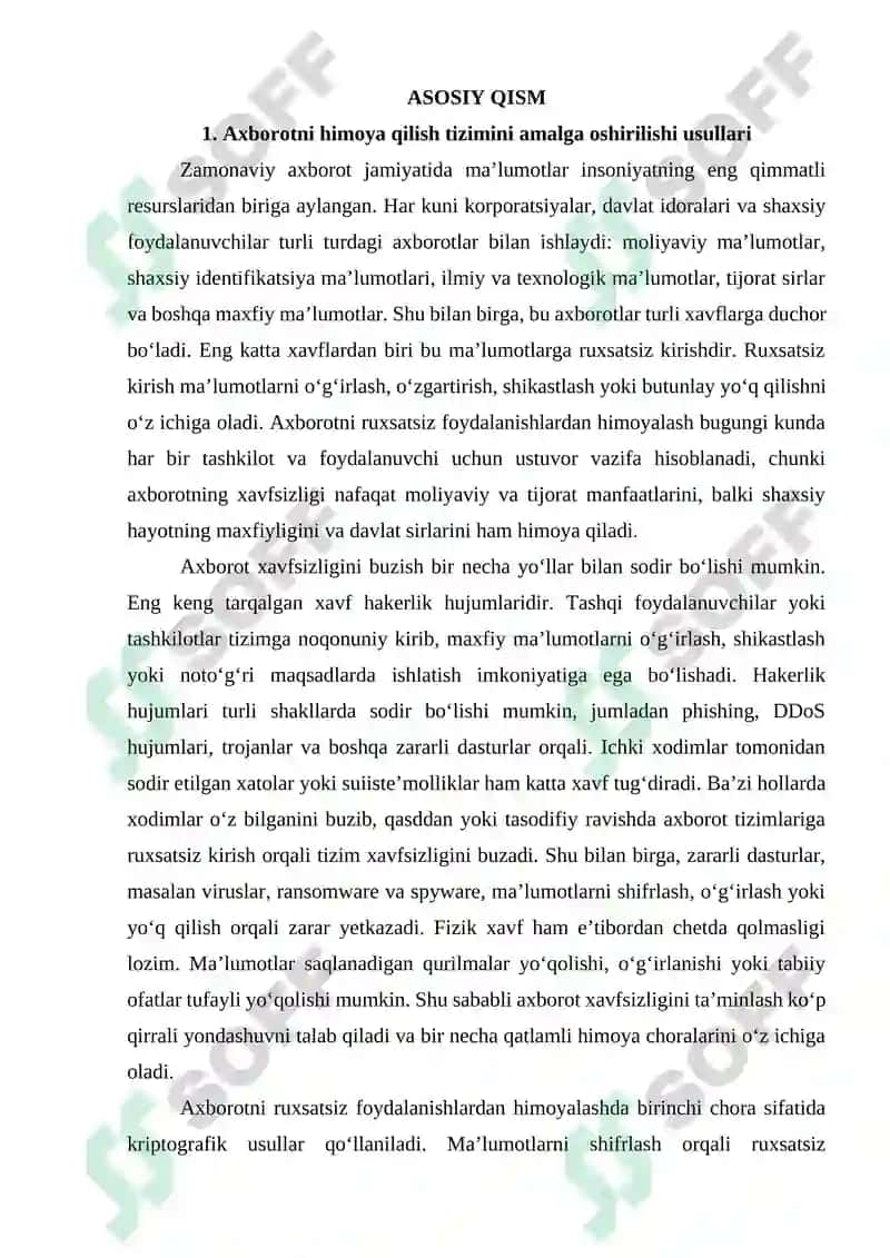 Axborotni ruxsatsiz foydalanishlardan himoyalash 5