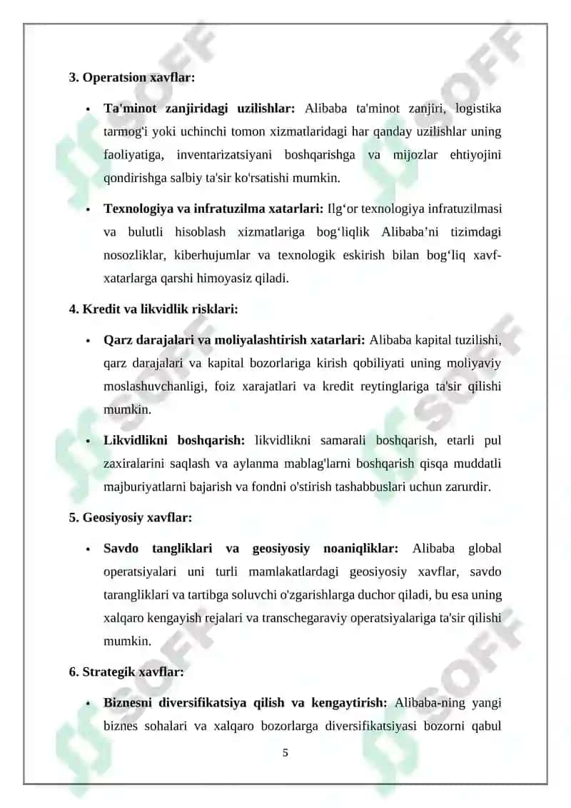 Alibaba kompaniyasining moliyaviy barqarorlik tahlili 5