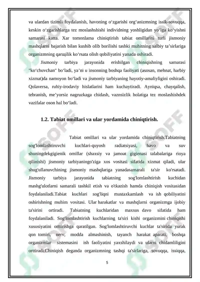 Tabiatning sog’lomlashtiruvchi kuchlari va gigiyenik omillar 5