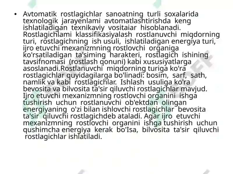 AVTOMATIK ROSTLAGICHLAR 5
