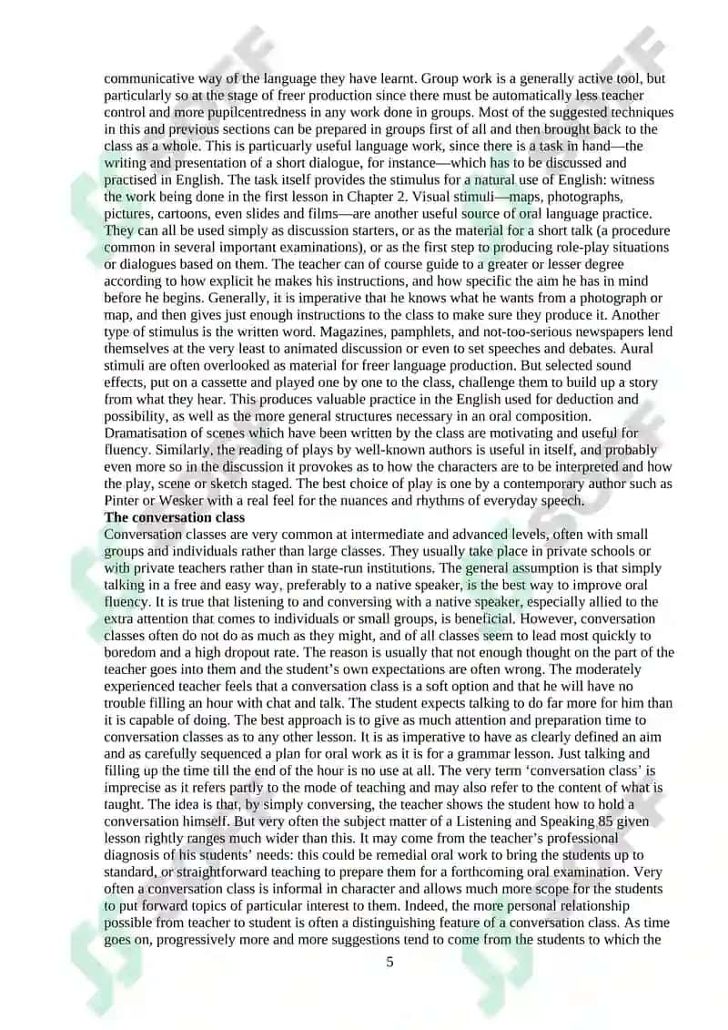 COURSE PAPER The importance of guided oral workin FLT 5