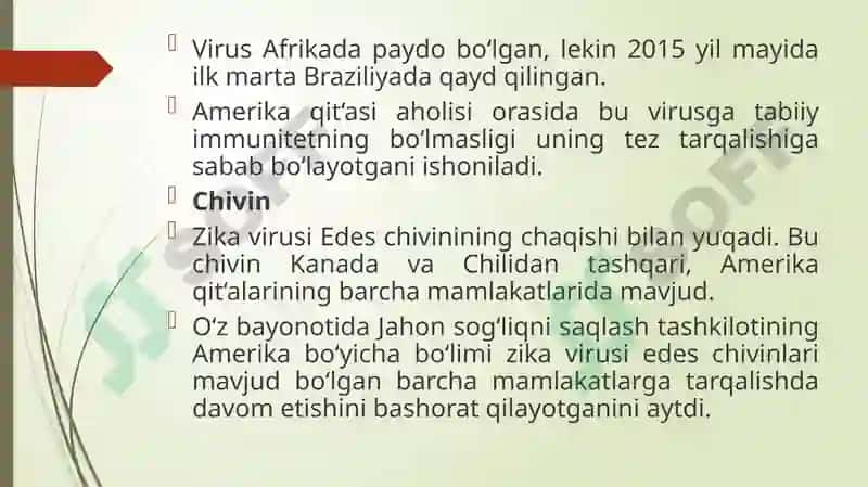Ebola, Lassa, Zika viruslari, kasallik patogenizi, laborator tashhisi 5