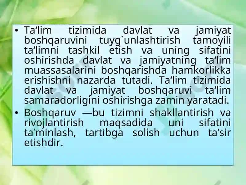 Ta’lim sohasidagi asosiy prinsiplar 5
