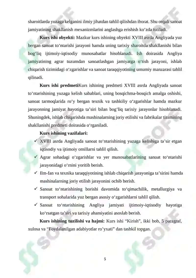 XVIII- asrda Angliya sanoat to’ntarishining sabablari va borishi 5