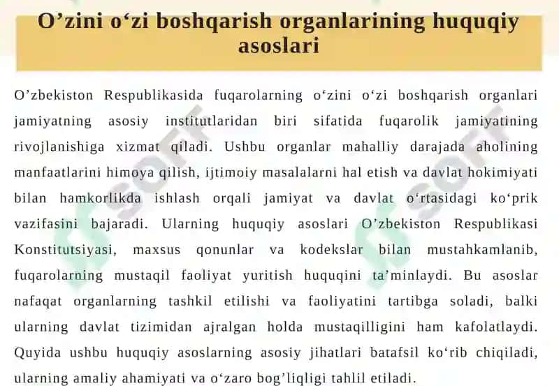 O’ZINI O‘ZI BOSHQARISH ORGANLARINING HUQUQLARINI HIMOYA QILISH 5