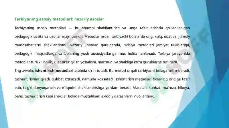 Tarbiyaning asosiy metodlari 5