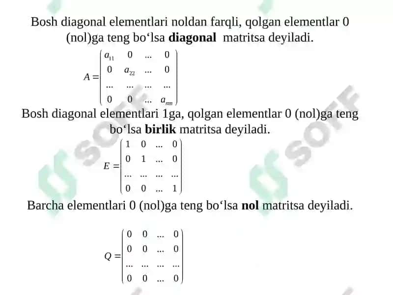 Matritsa tushunchasi 5